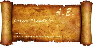 Antos Elemér névjegykártya