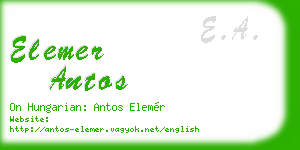 elemer antos business card